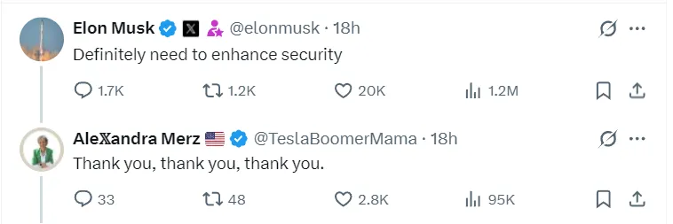Musk's response