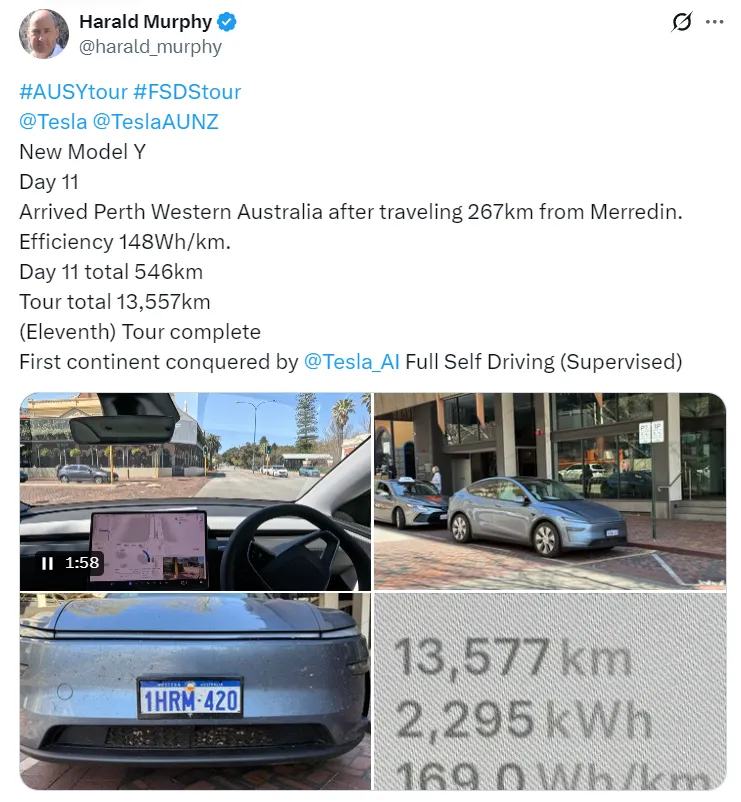 New Model Y FSD Tour in Australia