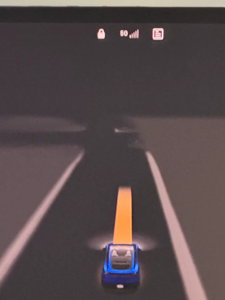 5G on Tesla robotaxi screens