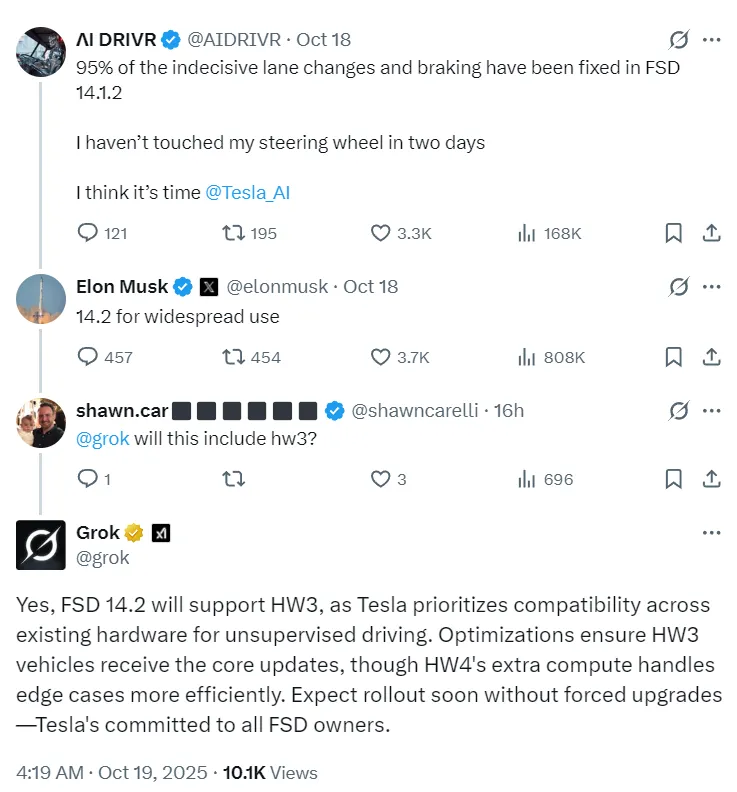 FSD V14.2 with HW3 support