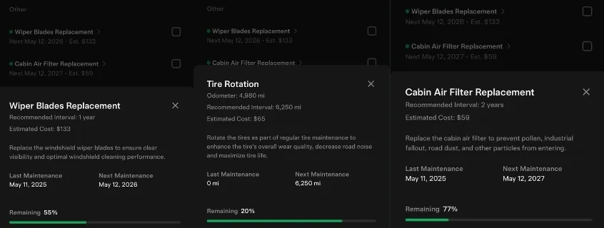 Tesla recommended maintenance