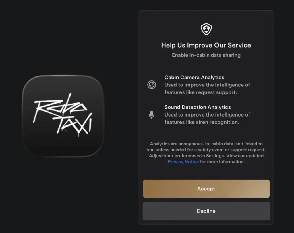 In Cabin Data Sharing Screen