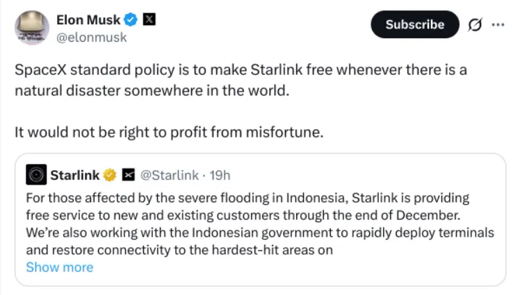free starlink indonesia