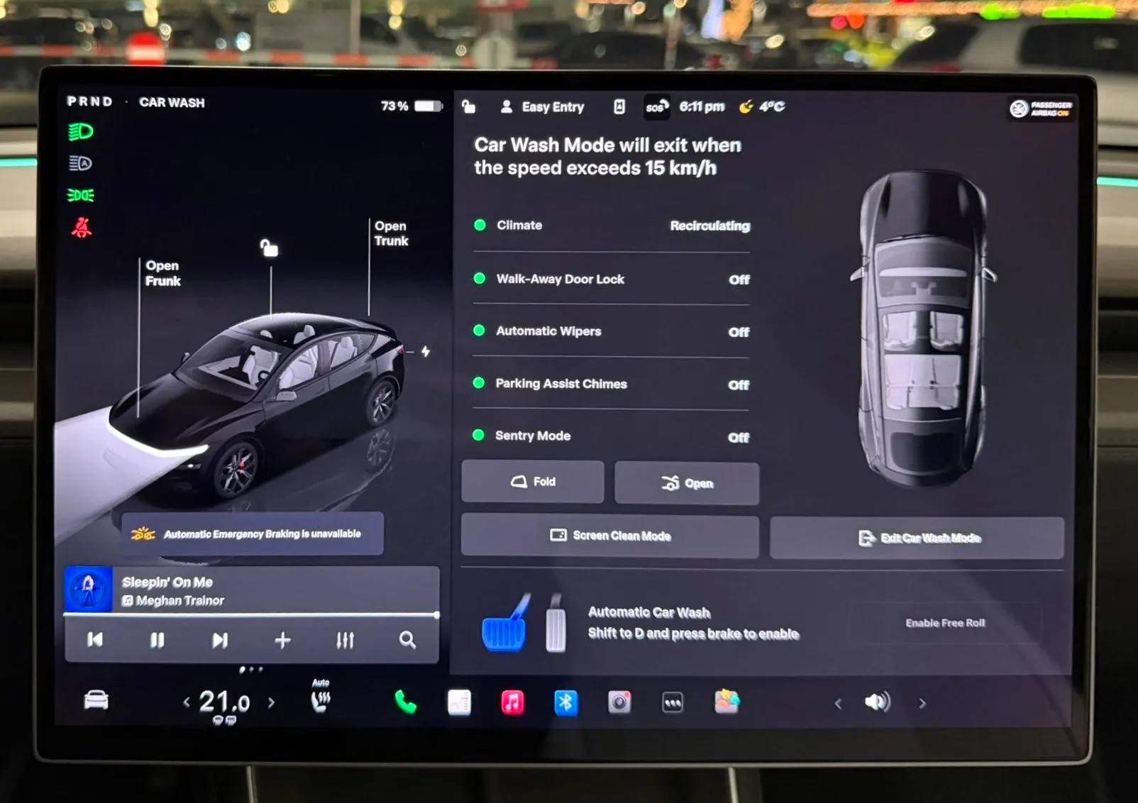 New Car Wash Mode UI