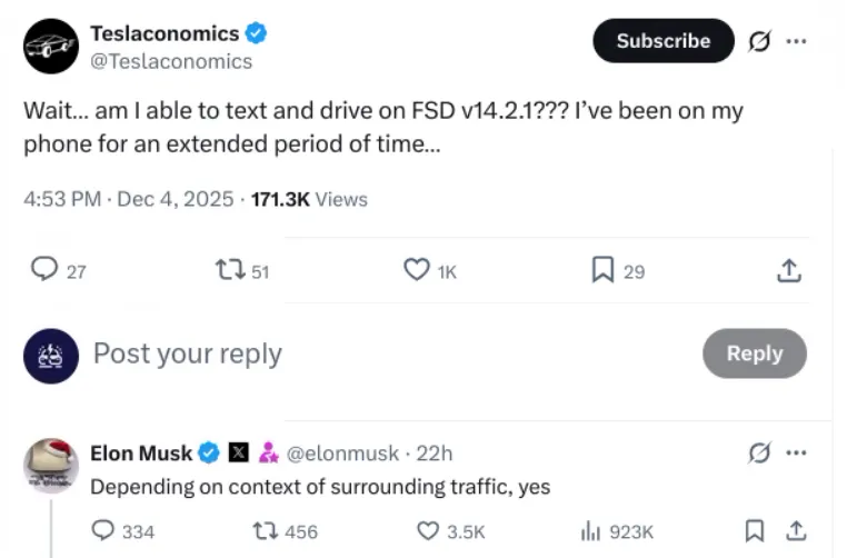 fsd v14.2.1 text and drive