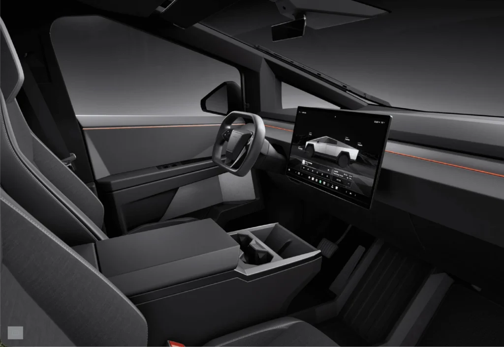 Inside the new Cybertruck cabin