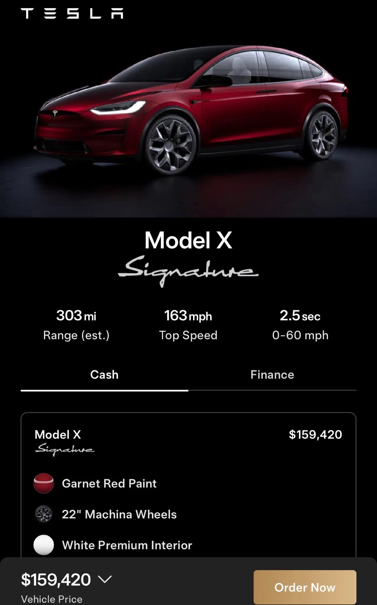 Model X Signature price