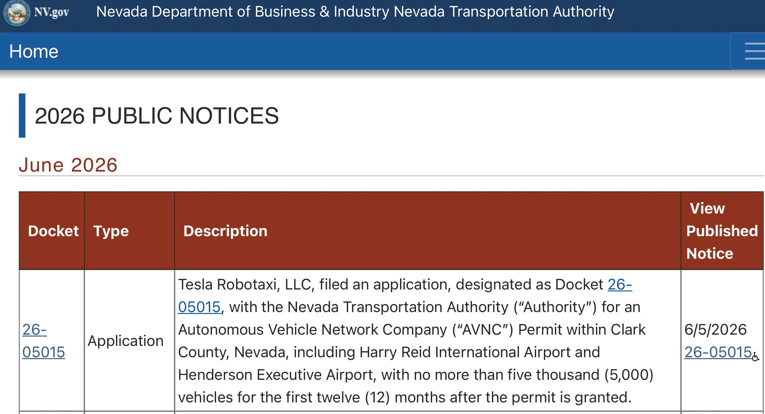 Nevada Department of Business & Industry Nevada Transportation Authority
