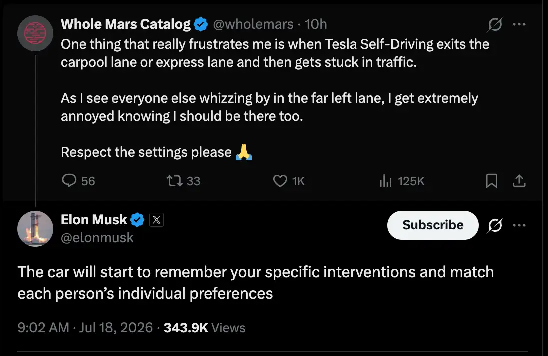 car will start to remember your specific interventions
