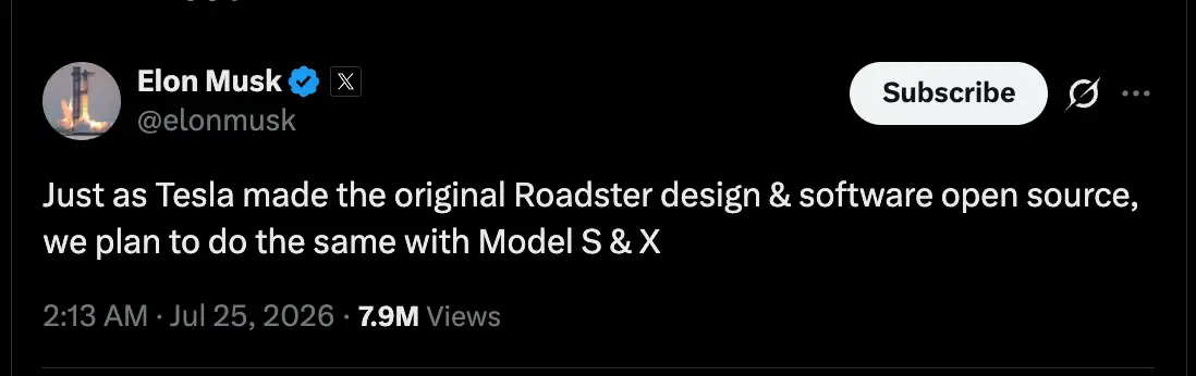 Model X and S open source