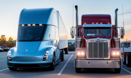 Tesla Semi truck vs diesel traditional truck