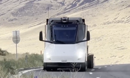 Tesla Semi with sensor rig spotted potentially ground truth calibrating for FSD