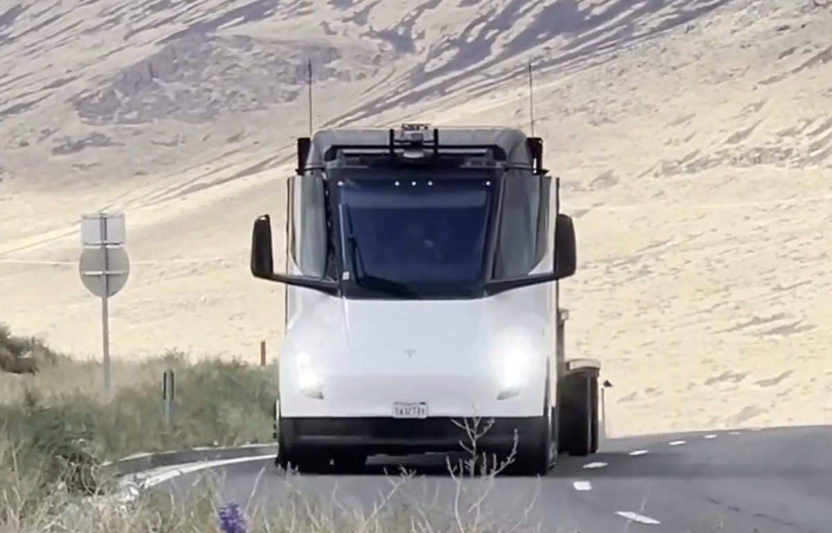 Tesla Semi with sensor rig spotted potentially ground truth calibrating for FSD