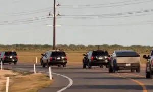 President Trump’s motorcade now includes a Cybertruck.