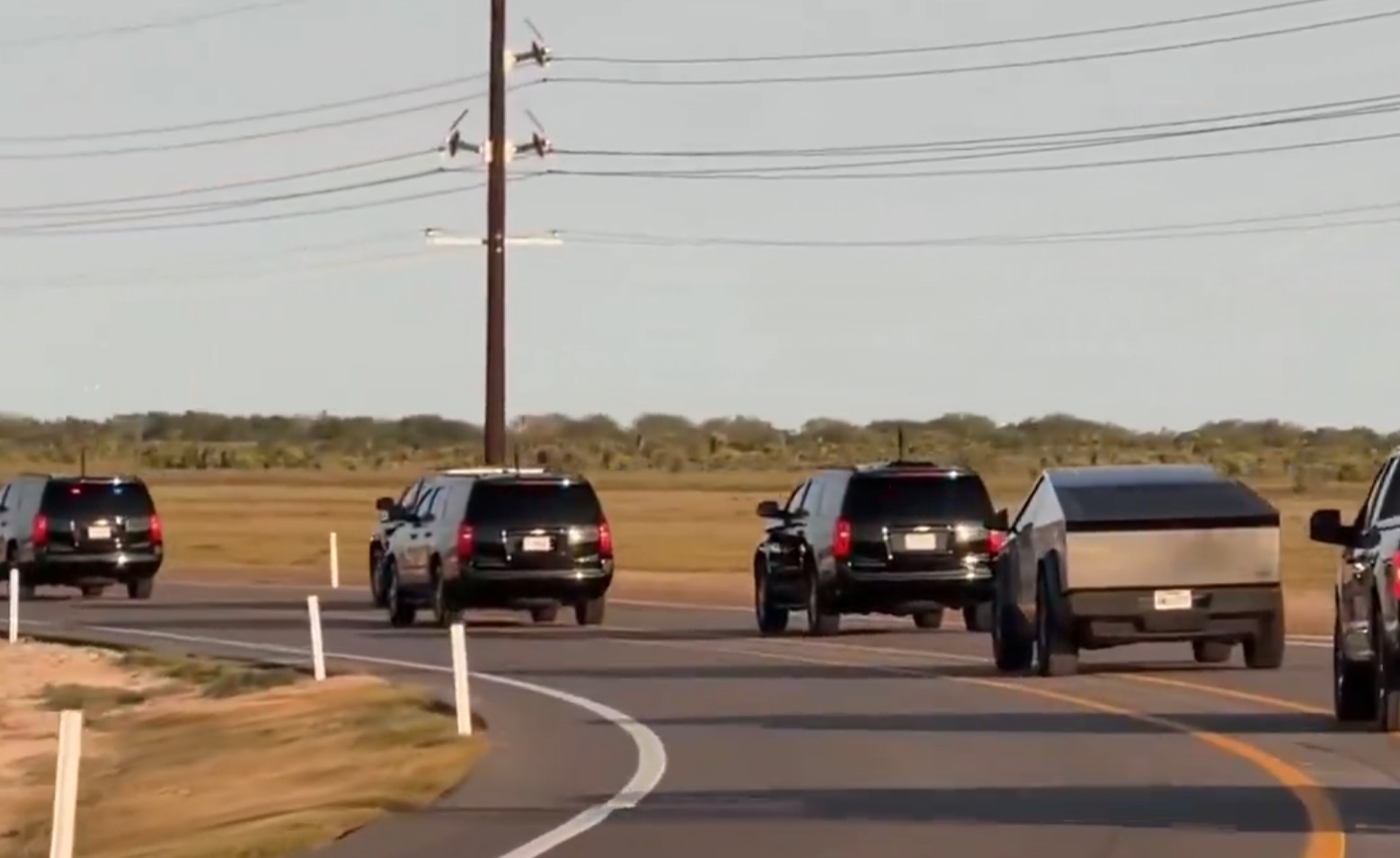 President Trump’s motorcade now includes a Cybertruck.