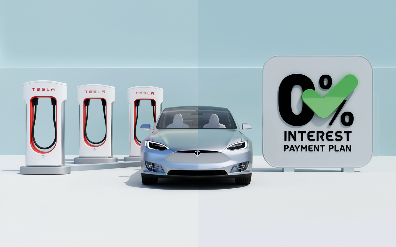 Tesla 0 interest payment plans for shop items