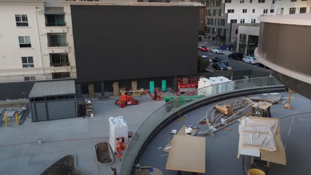 Tesla LA Diner LED Screen installation 