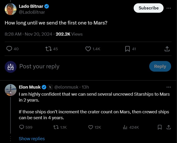 Elon Musk's response