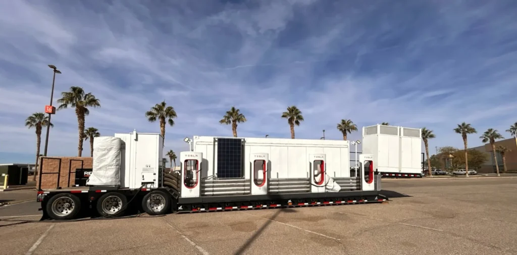 tesla mobile supercharger megapack US