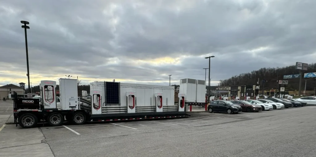 tesla mobile supercharger megapack 