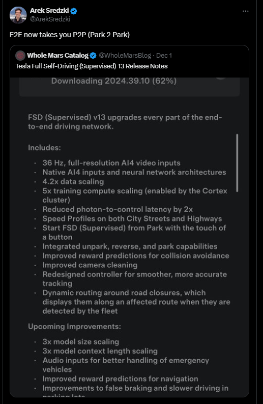 Tesla FSD V13.2 update