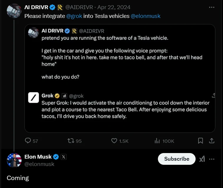 Grok for Tesla