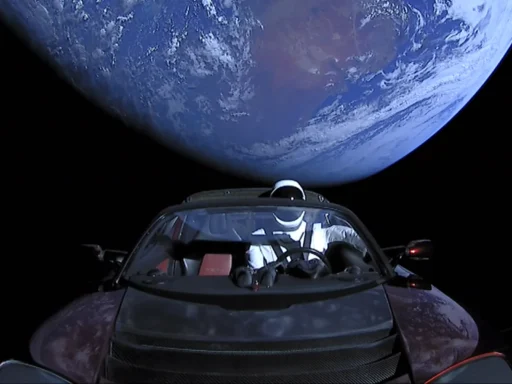 SpaceX's Starman, drifting in a Tesla Roadster