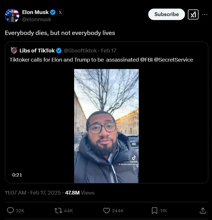 Musk's response