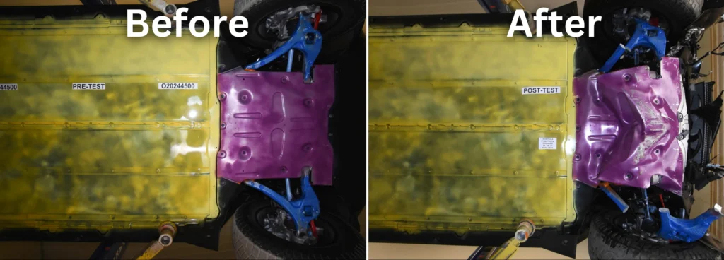 Pre and Post-Test Front Underbody View