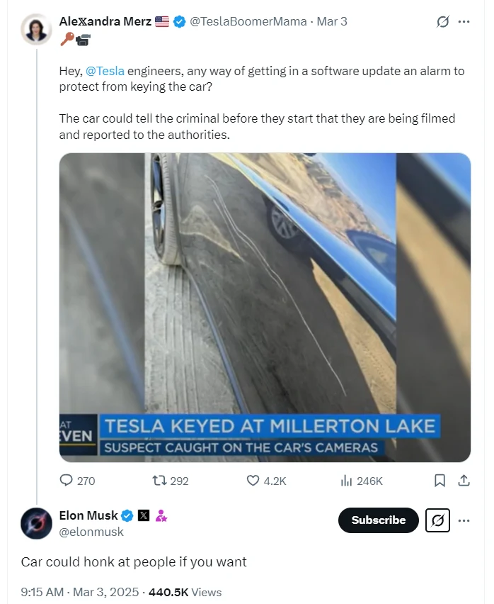 Tesla Sentry Mode Honk