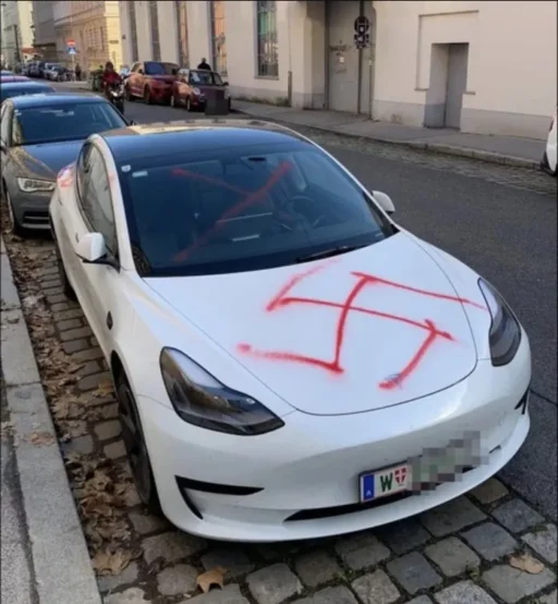 Vandalized Tesla