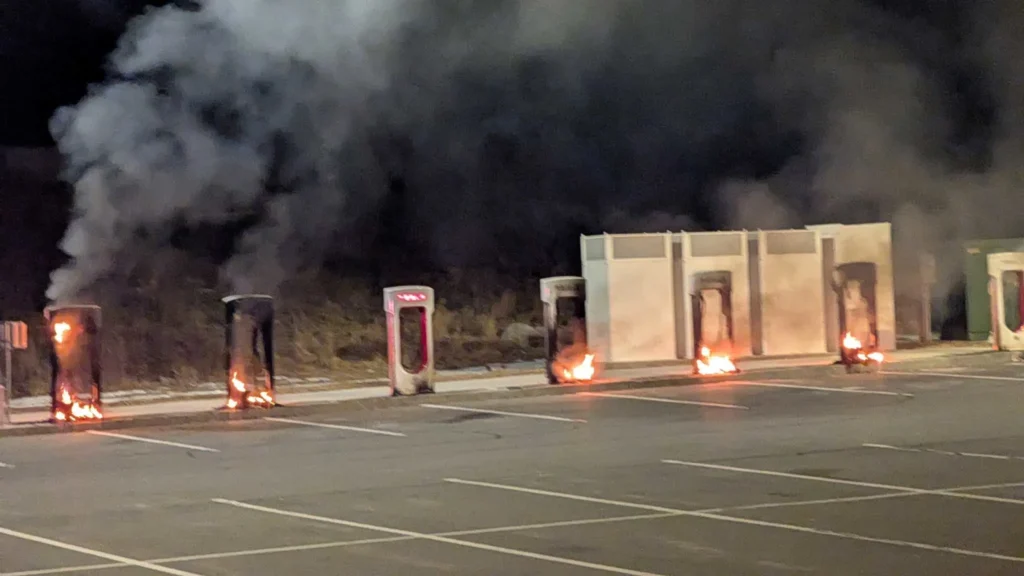 Littleton tesla supercharger fire