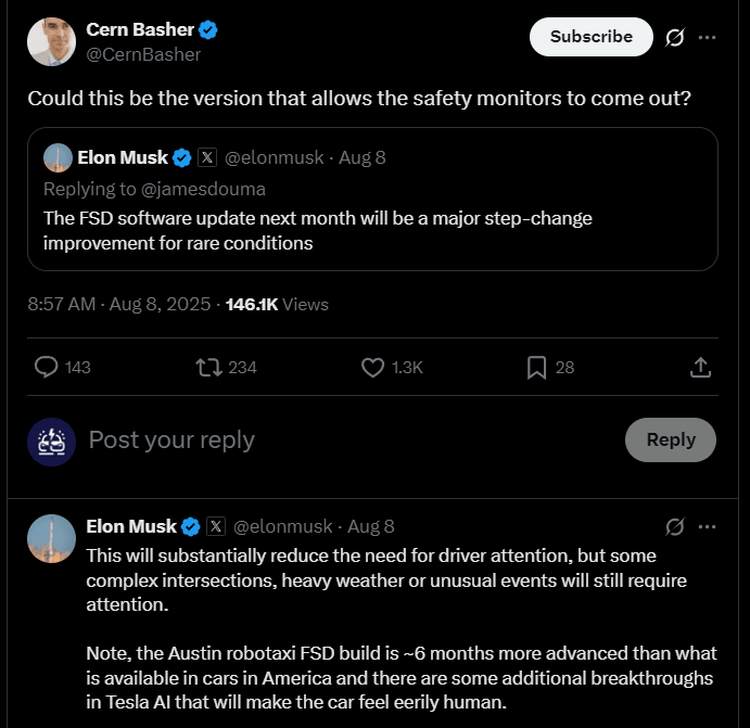 Musk's statement on FSD
