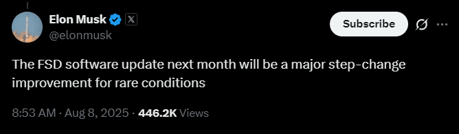 Musk's statement