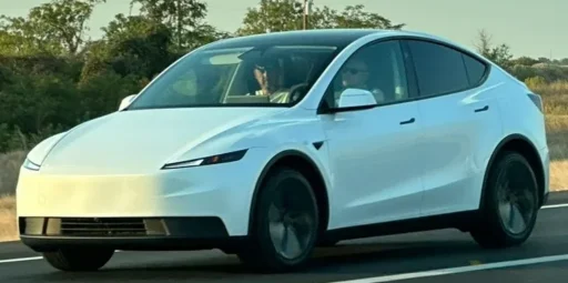cheaper Model Y variant driving near Giga Texas