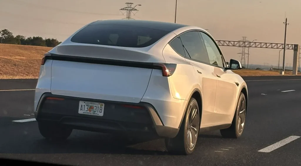 cheaper Model Y variant driving near Giga Texas 3