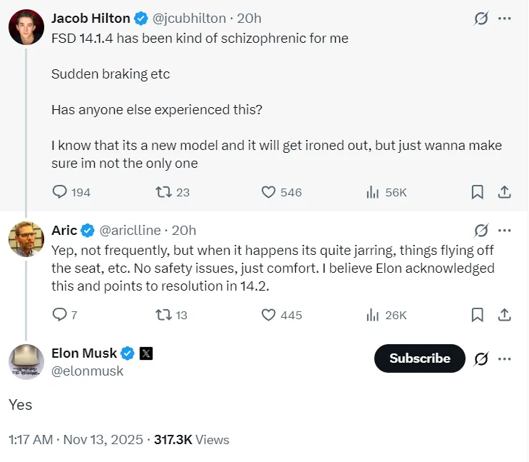 Elon Musk Confirmed Brake Stabbing Fix