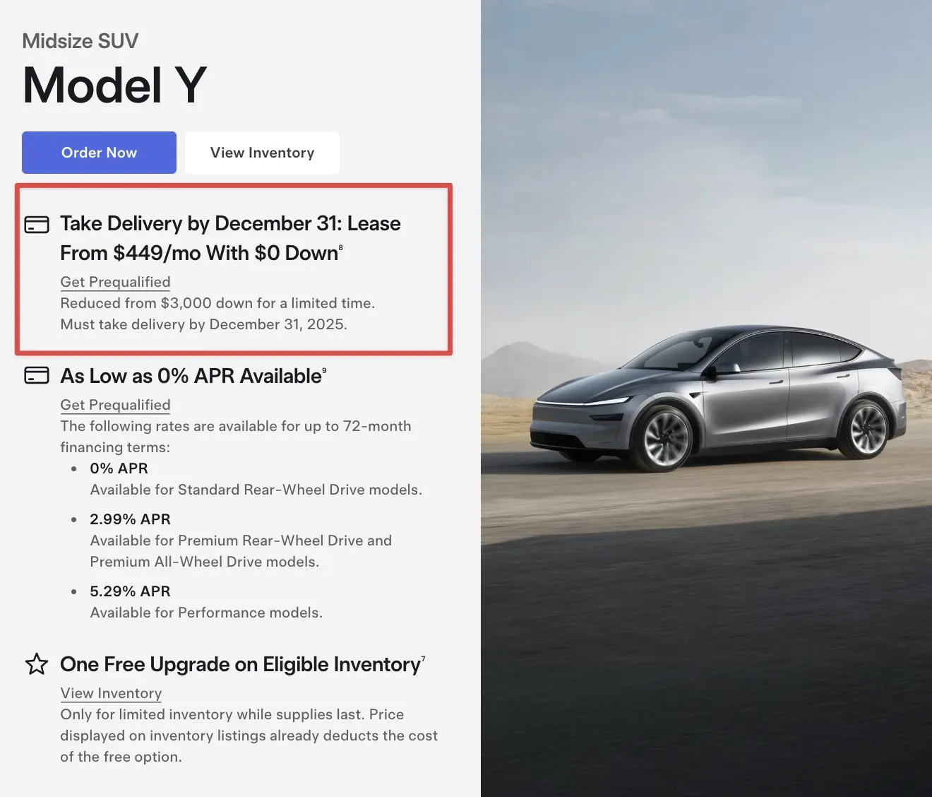 $449 Deal for the Tesla Model Y