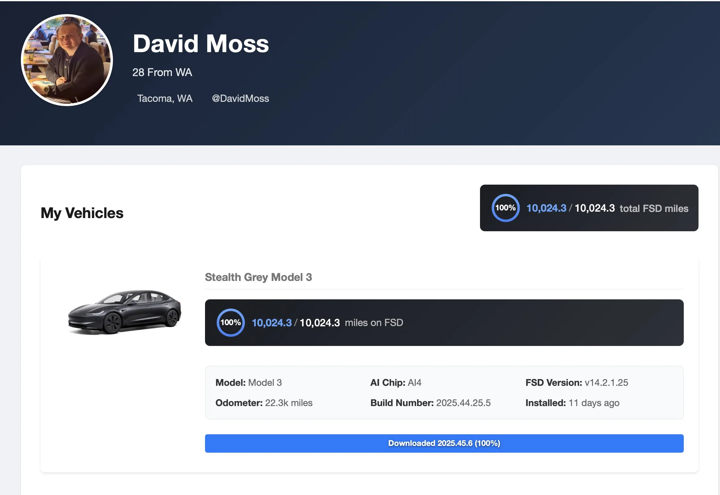 first person to complete a coast-to-coast drive (LA → FL) entirely on FSD