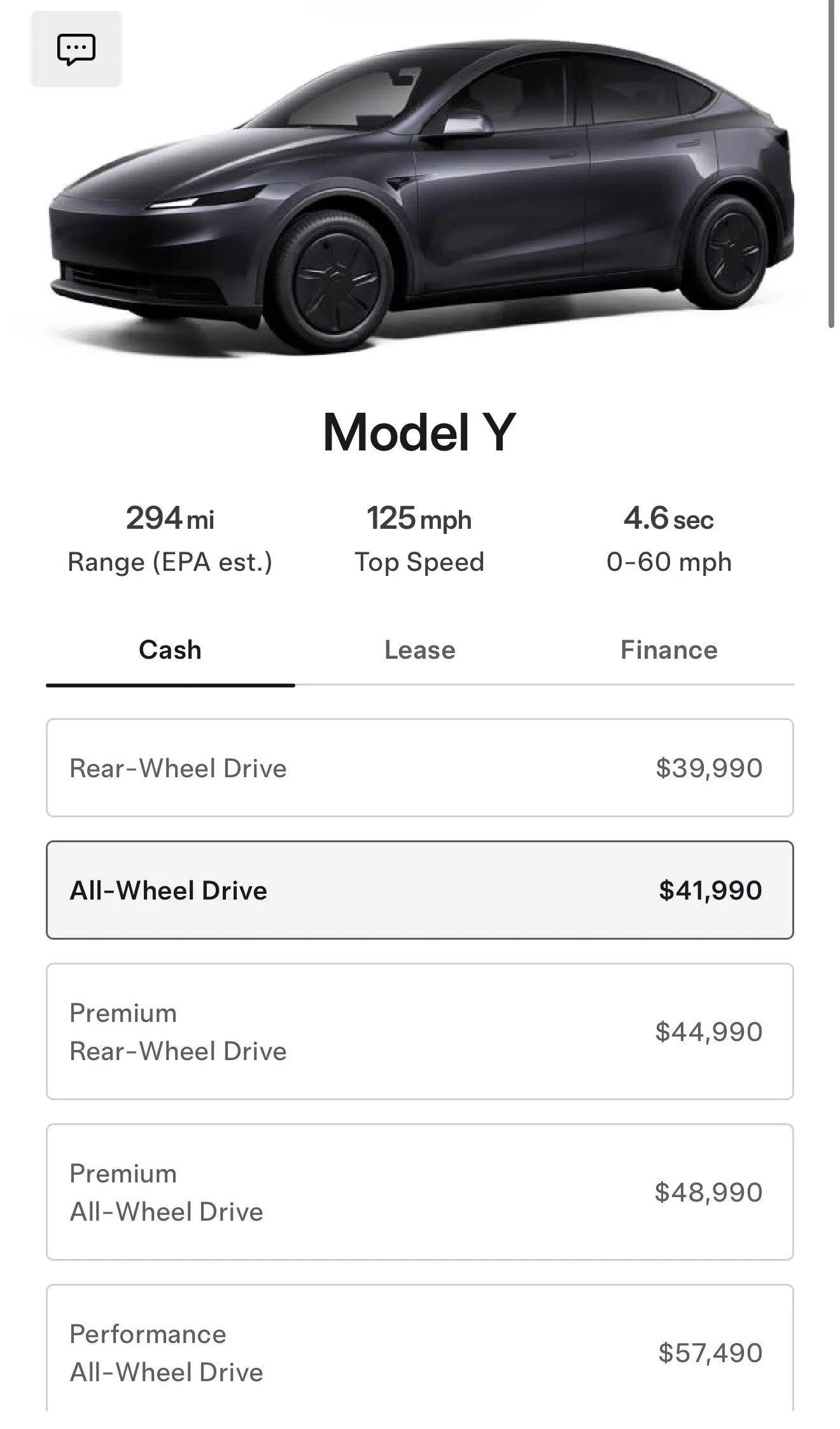 New Model Y AWD