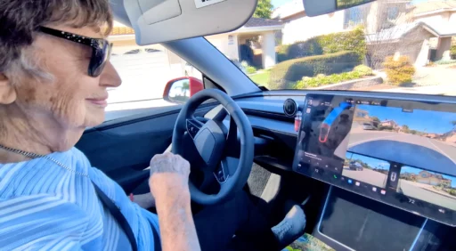 93 year old finds new freedom with Tesla FSD