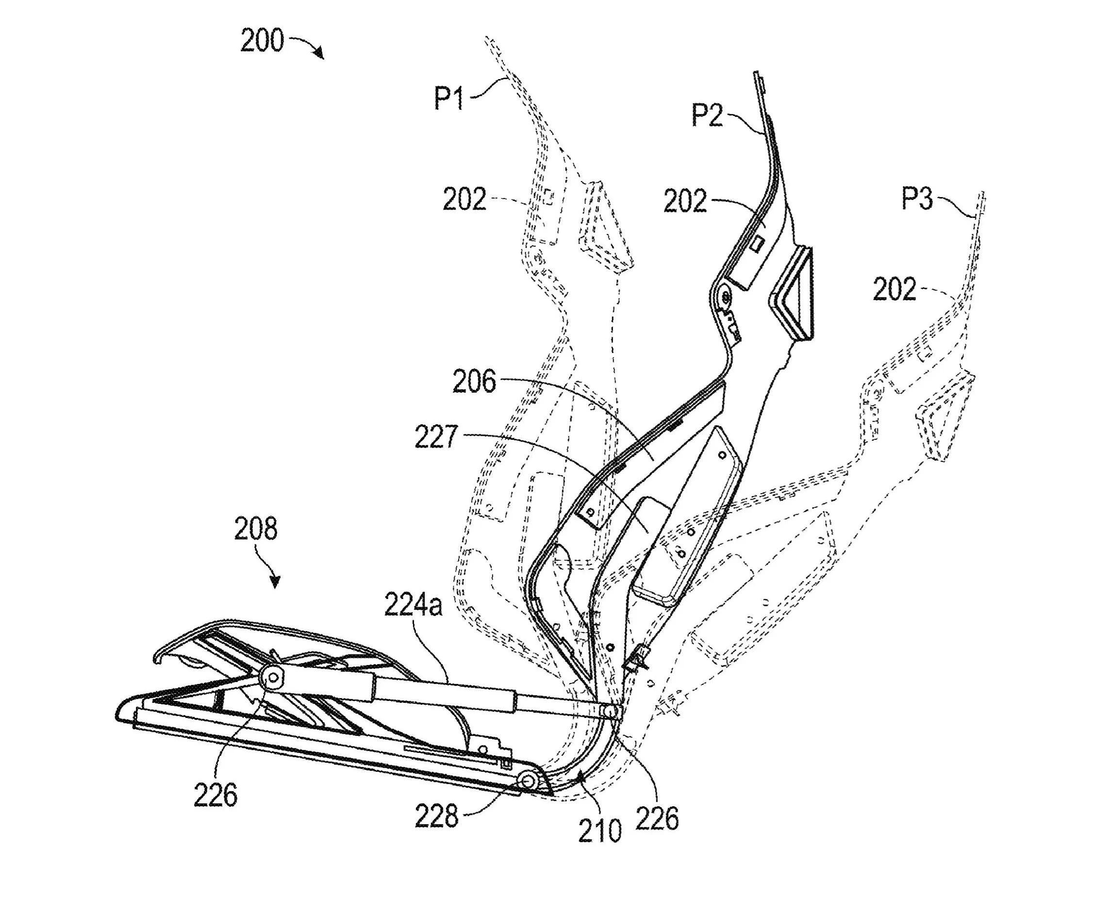Tesla 6-DOF hypercar seat frame
