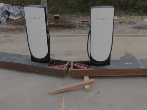 Tesla folding unit supercharger