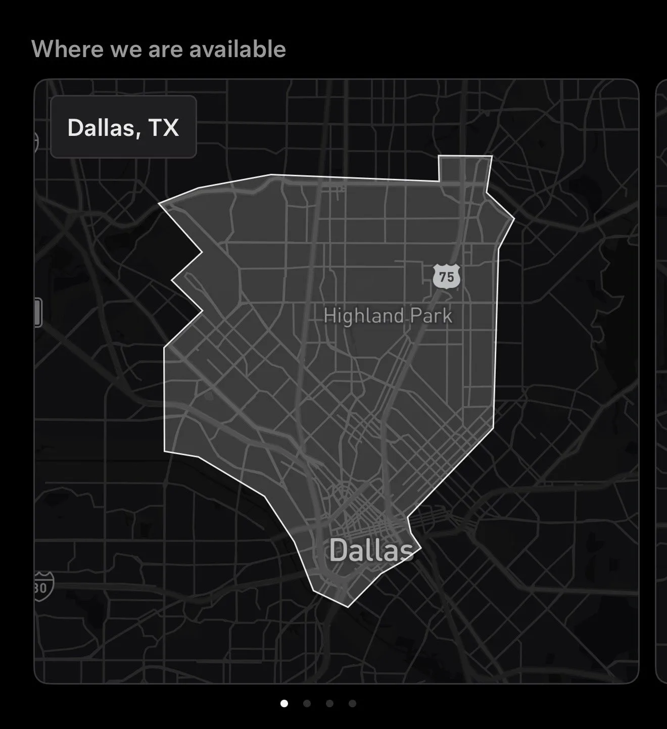 Dallas Robotaxi Service Area