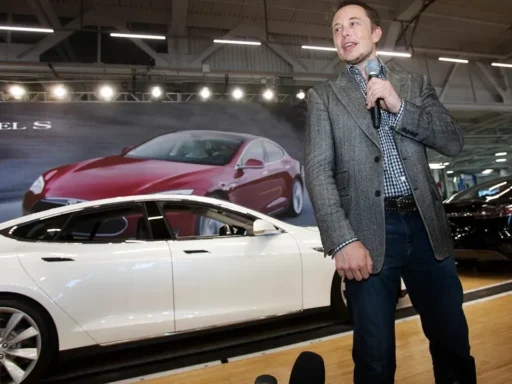 Elon Musk at the Tesla production launch