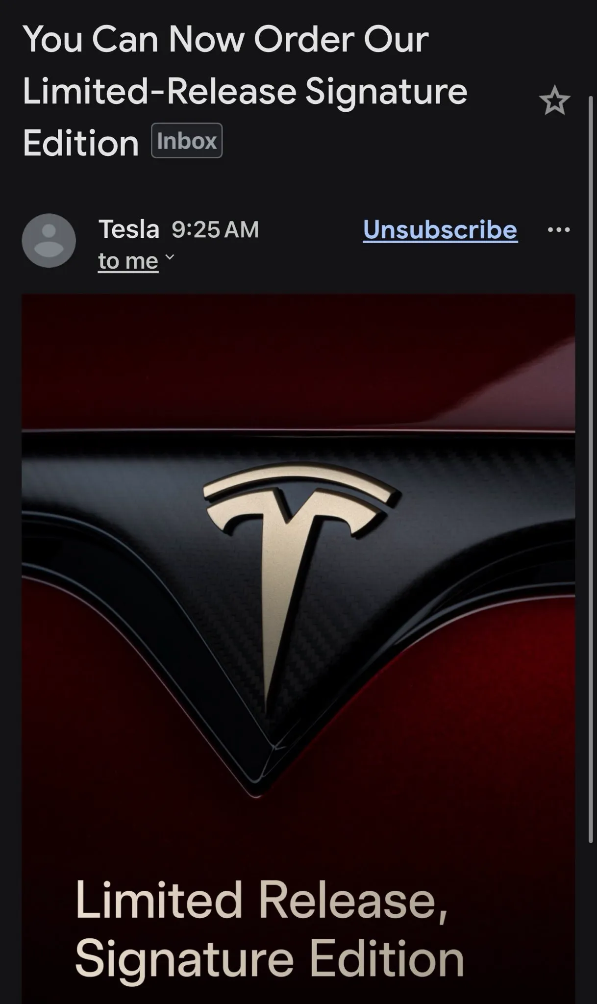 Signature Edition Model S/X order invitation