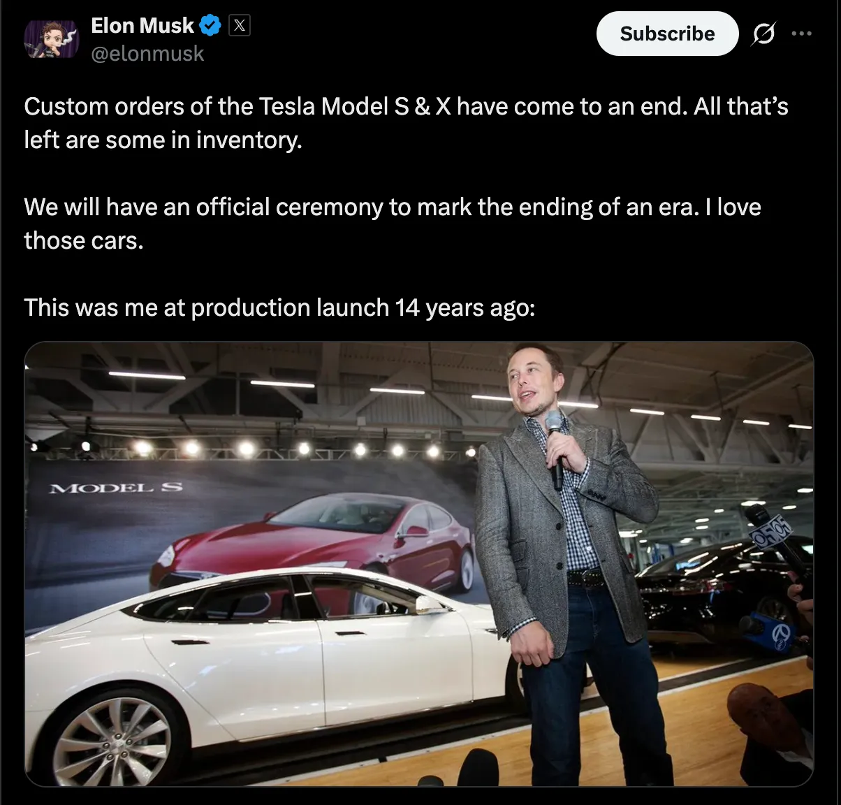 Tesla Model S & X have come to an end
