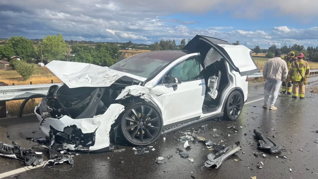 Tesla severe head-on collision