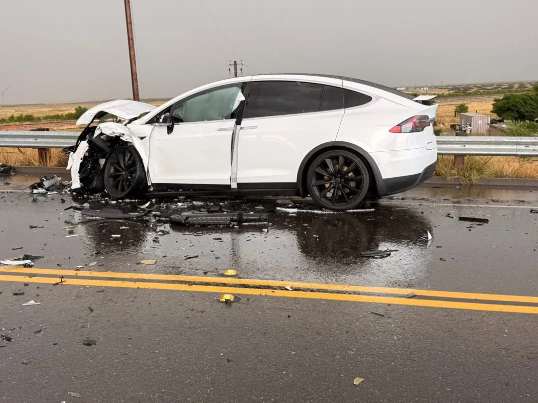 Tesla severe head-on collision