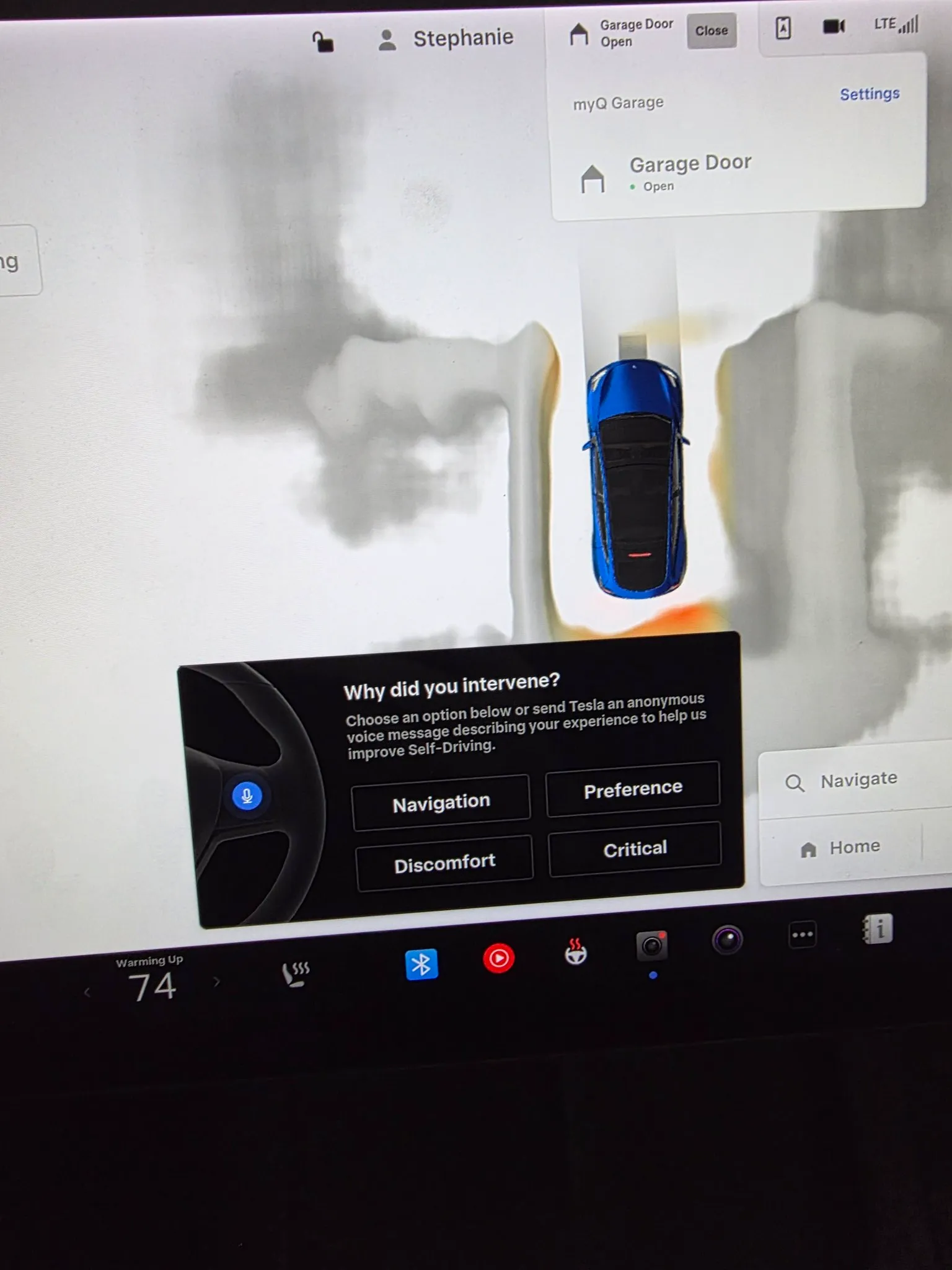 New intervention screen - Tesla
